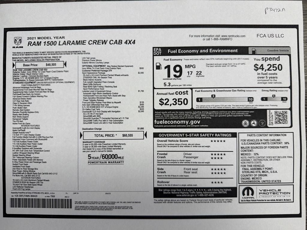 2021 RAM 1500 Laramie