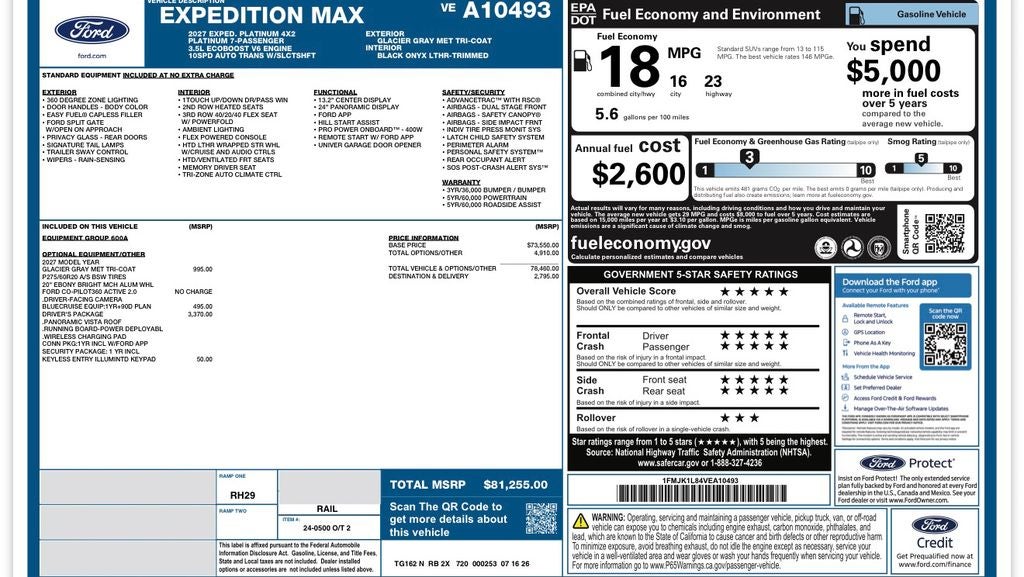 2027 Ford Expedition Max Platinum