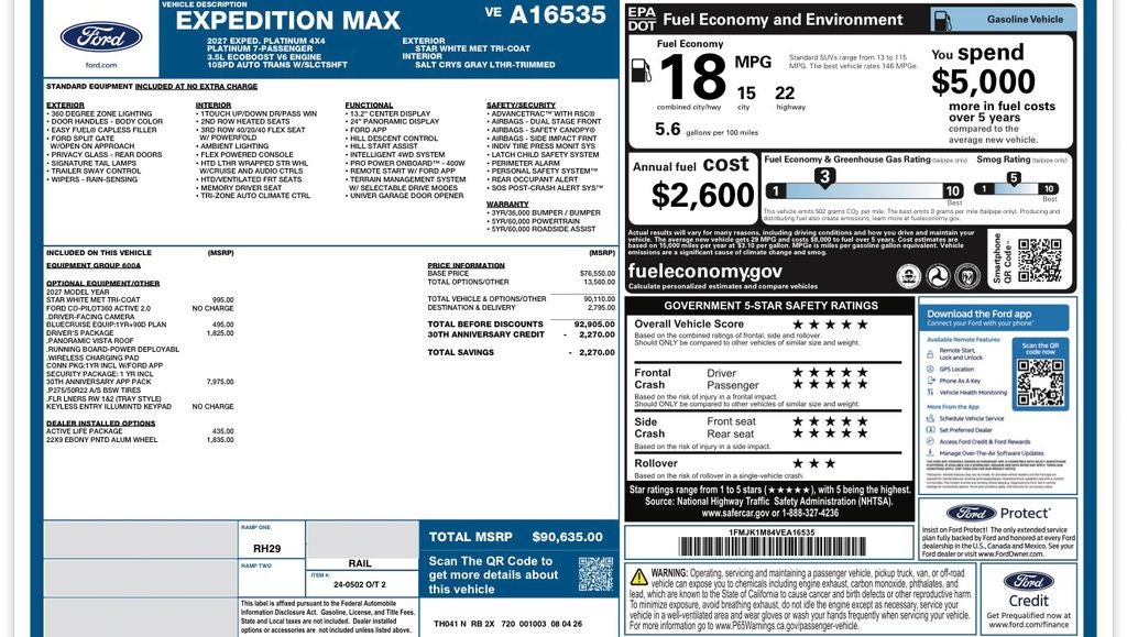 2027 Ford Expedition Max Platinum