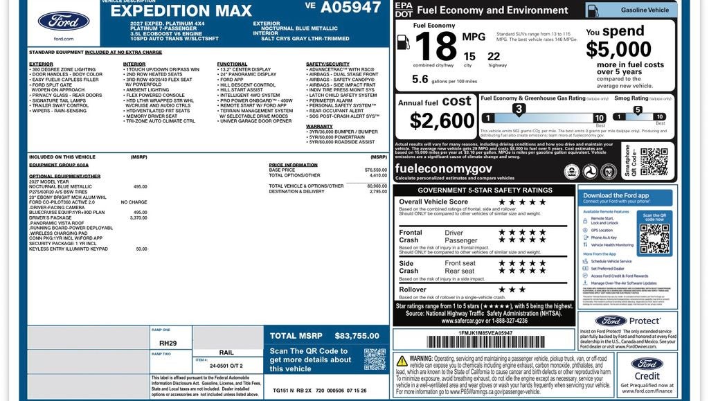 2027 Ford Expedition Max Platinum