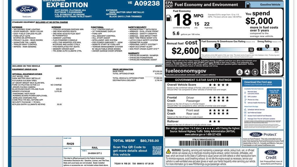 2027 Ford Expedition Platinum