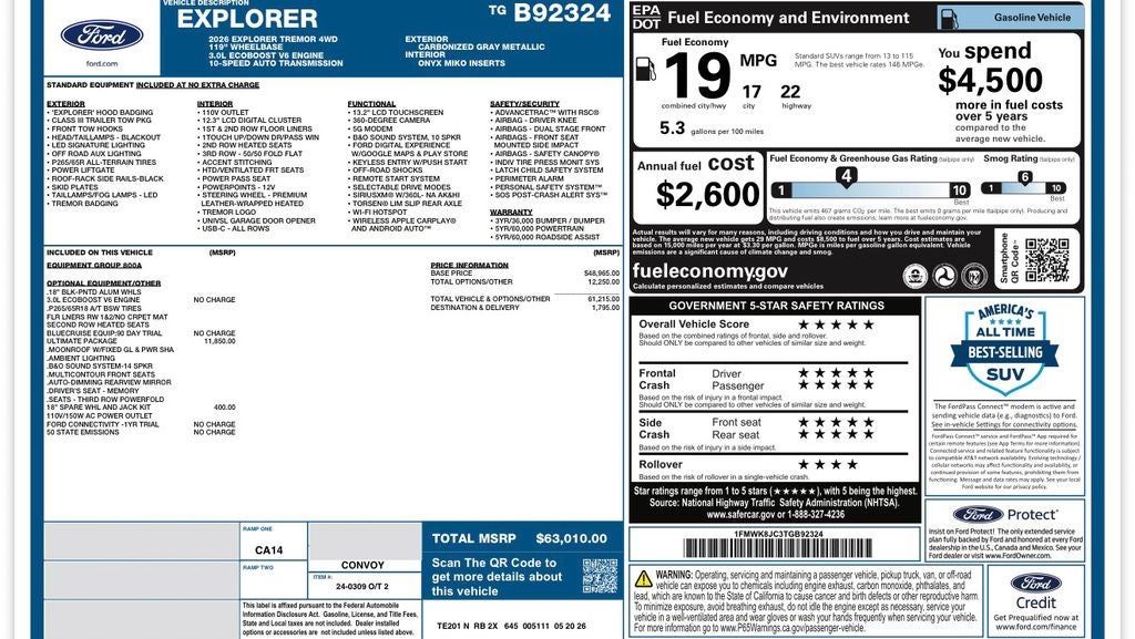 2026 Ford Explorer Tremor
