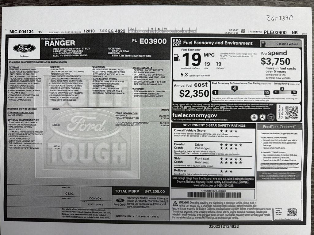 2023 Ford Ranger Lariat