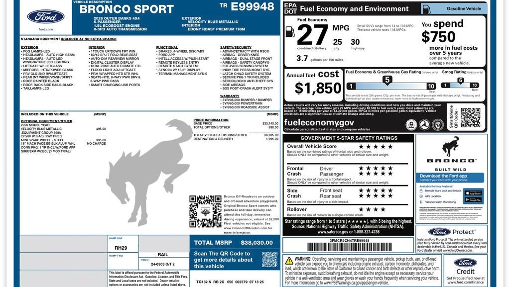 2026 Ford Bronco Sport Outer Banks