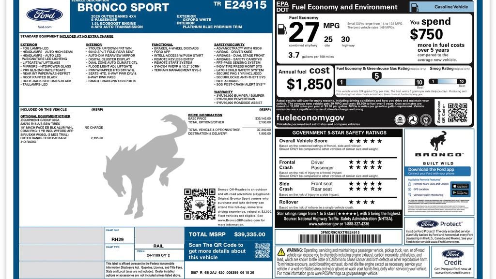 2026 Ford Bronco Sport Outer Banks