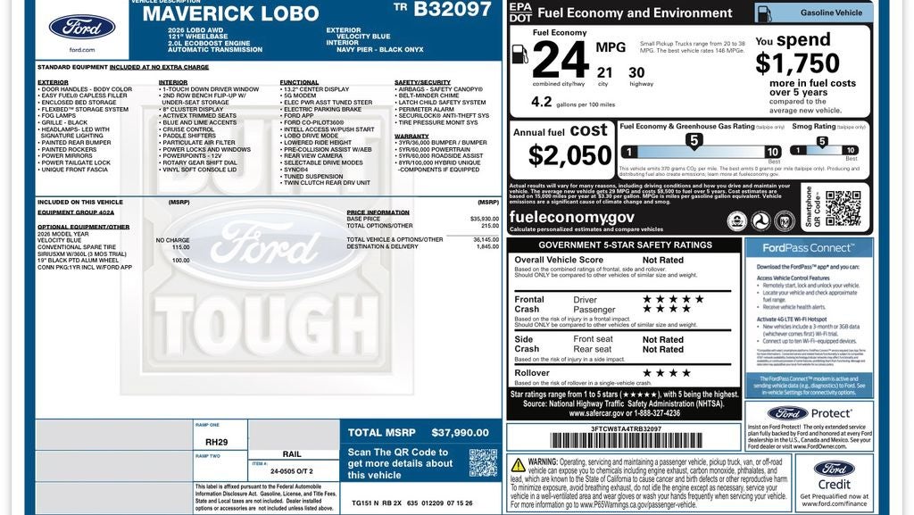2026 Ford Maverick Lobo Standard