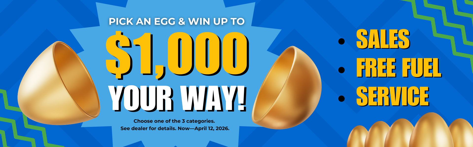 Pick an egg & win up to $1,000