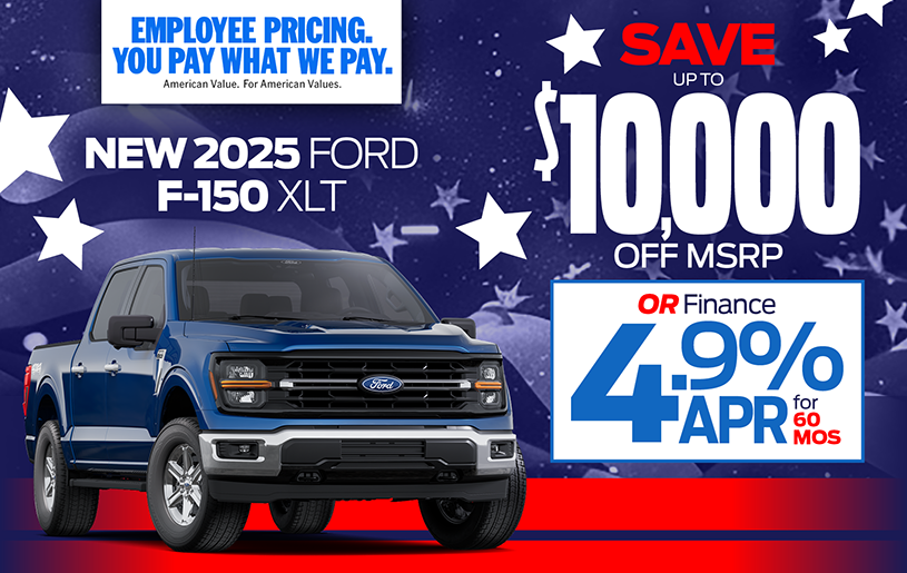 2025 Ford F-150 lease special at Kelly Ford in Melbourne, FL